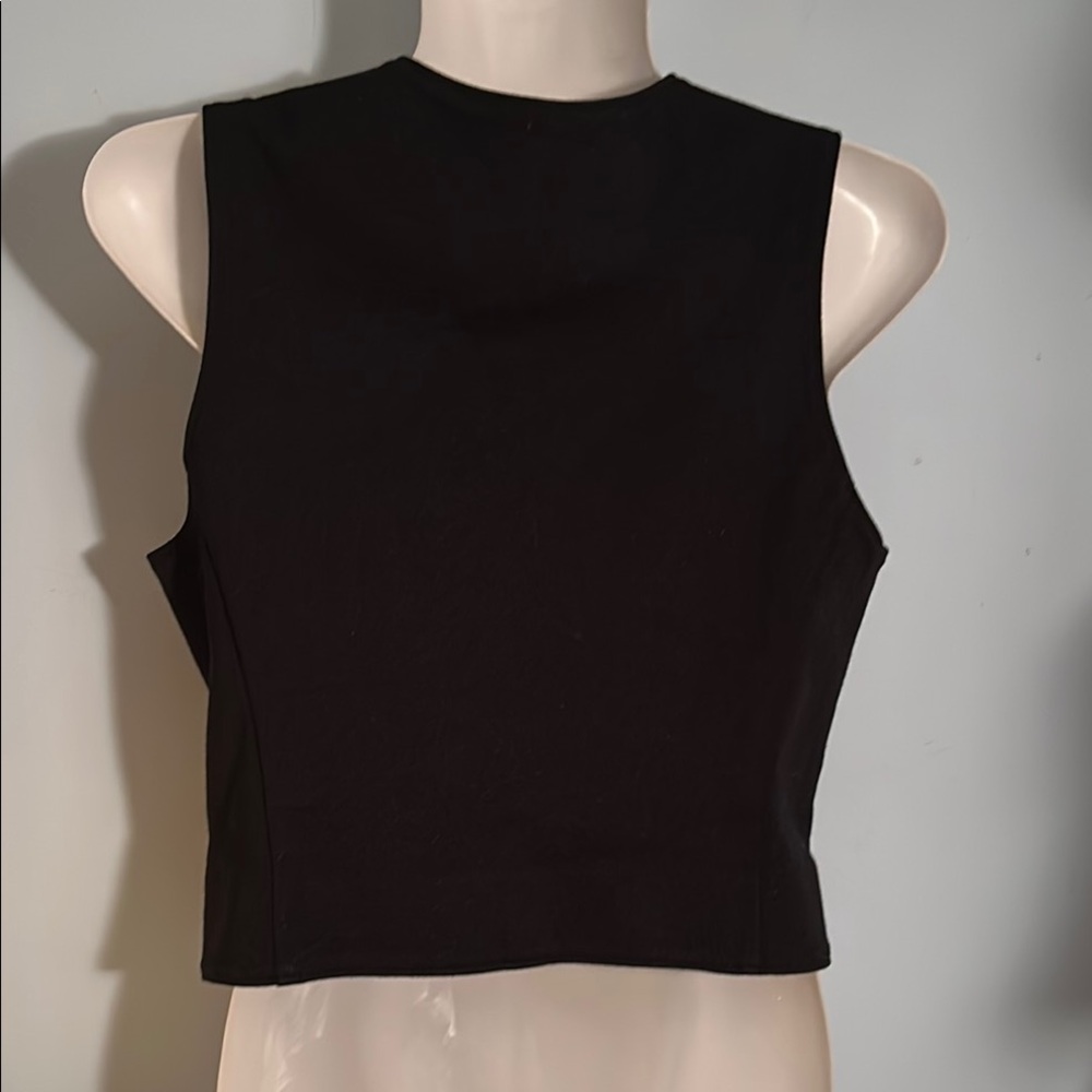 Elegant Black Button Up Women's Vest size 8 - Picture 3 of 14